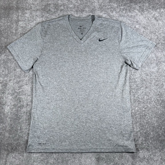 Nike Other - Nike Shirt Men's Medium Heathered Gray V-Neck Short Sleeve Performance